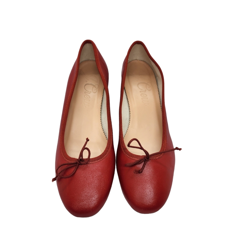 J. Crew Red Flats with Bow Detail - Picture 3 of 10